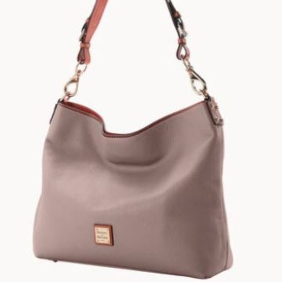 Dooney & Bourke XL Courtney Sac Pebble Taupe Grain Leather Taupe NWT - Picture 2 of 4